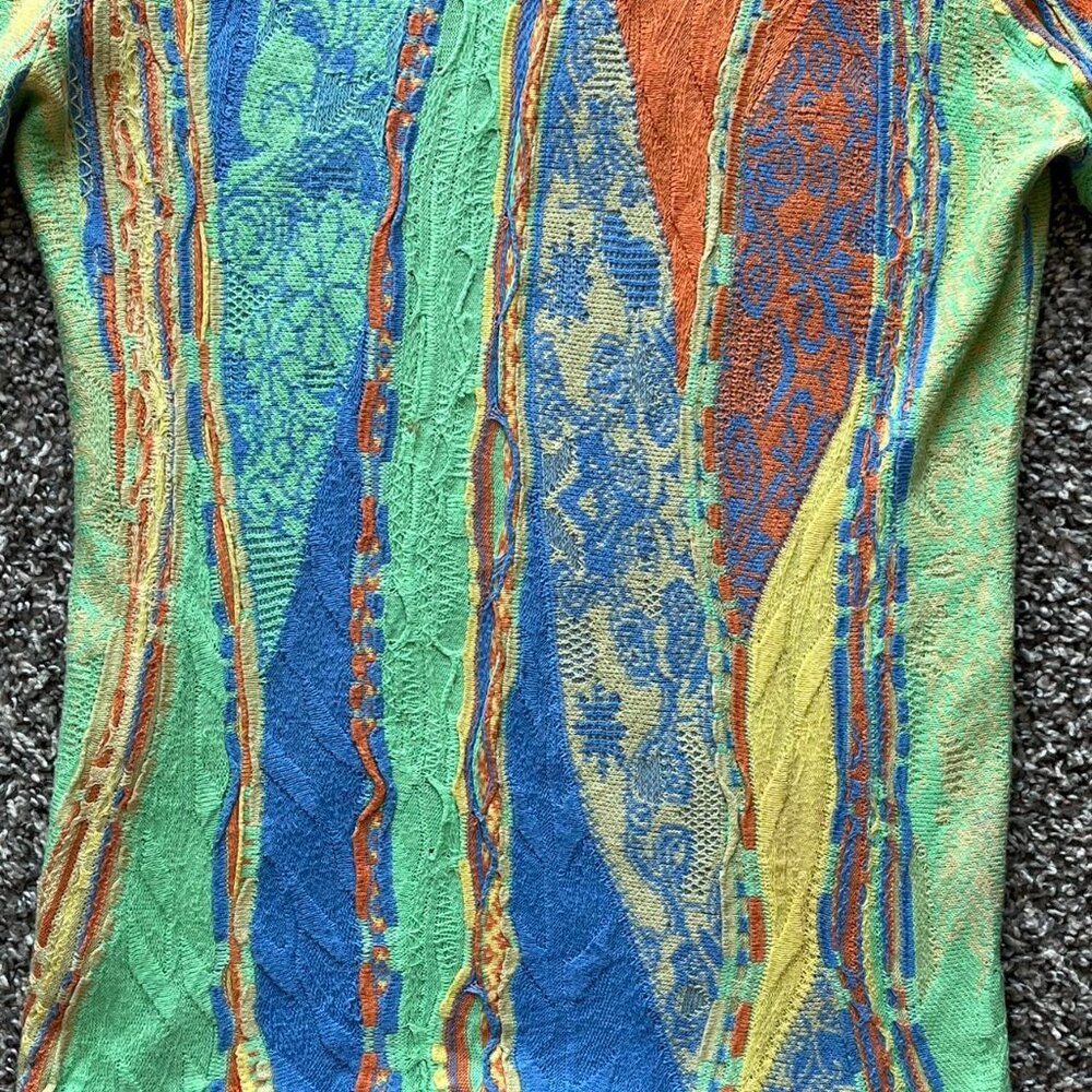 Zava Colorful Long Sleeve Top Womens Medium Boho Festival Coogi Retro Pullover - Picture 2 of 8